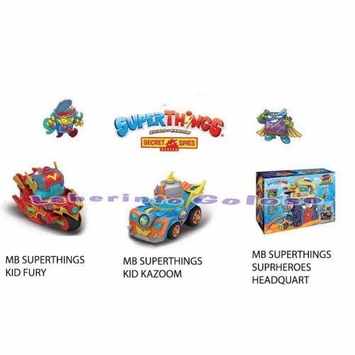 Vehículos Mb SuperThings Kid Fury. Kid Kazoom y Suprheroes Headquart